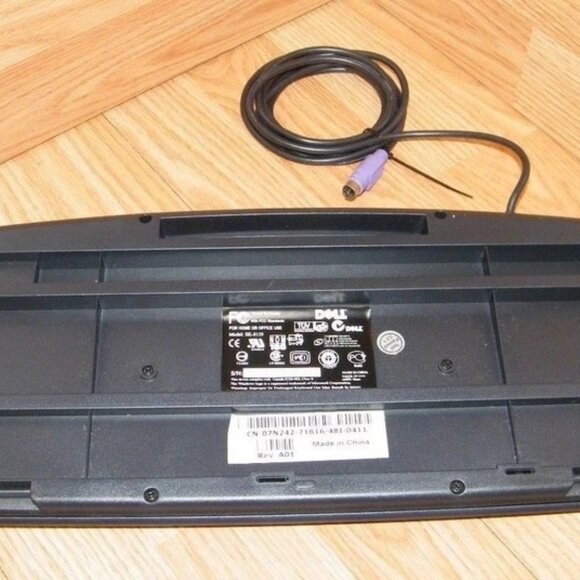 Dell Wired Keyboard Black Plastic SK-8110 Power Cord is the Pin Connector lk new - Picture 2 of 2